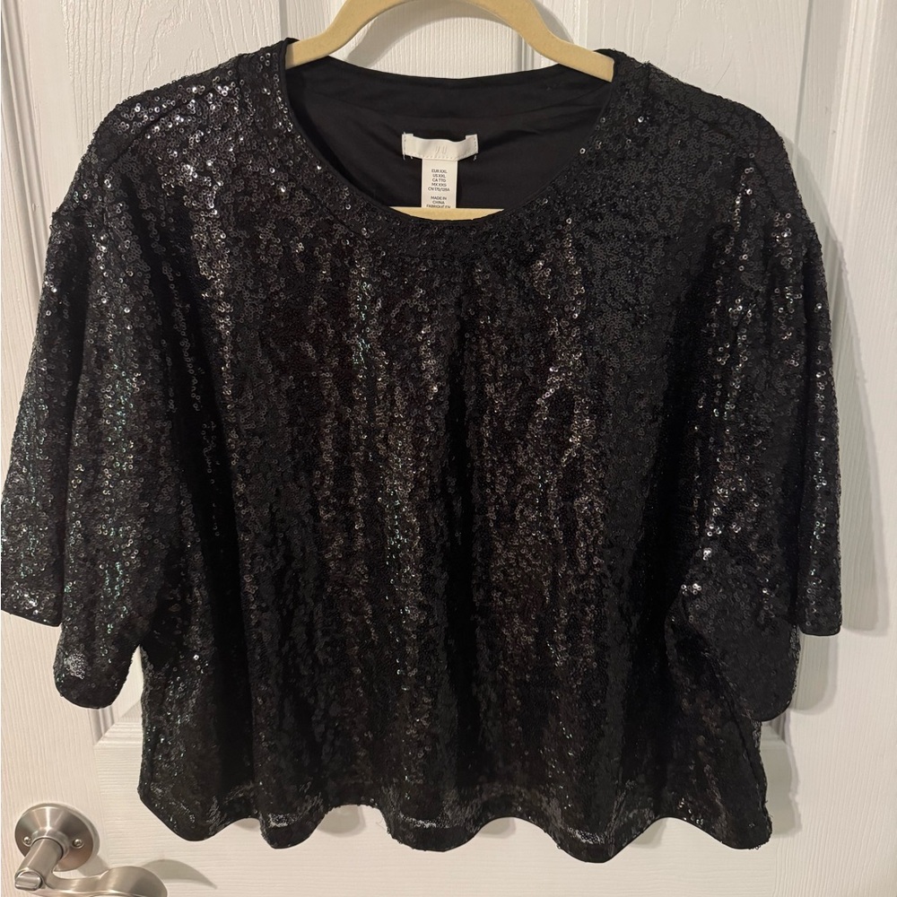 Sequin Black Top